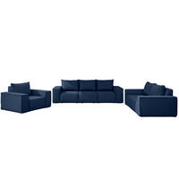 LOUNGEGARNITUR Gartenmöbel set 3 2 1 für den Garten, Terrasse, gartenmöbel lounge set SONNE EXCLUSICVE Marineblau - Dunkelblau, Holz - Kaiser Möbel