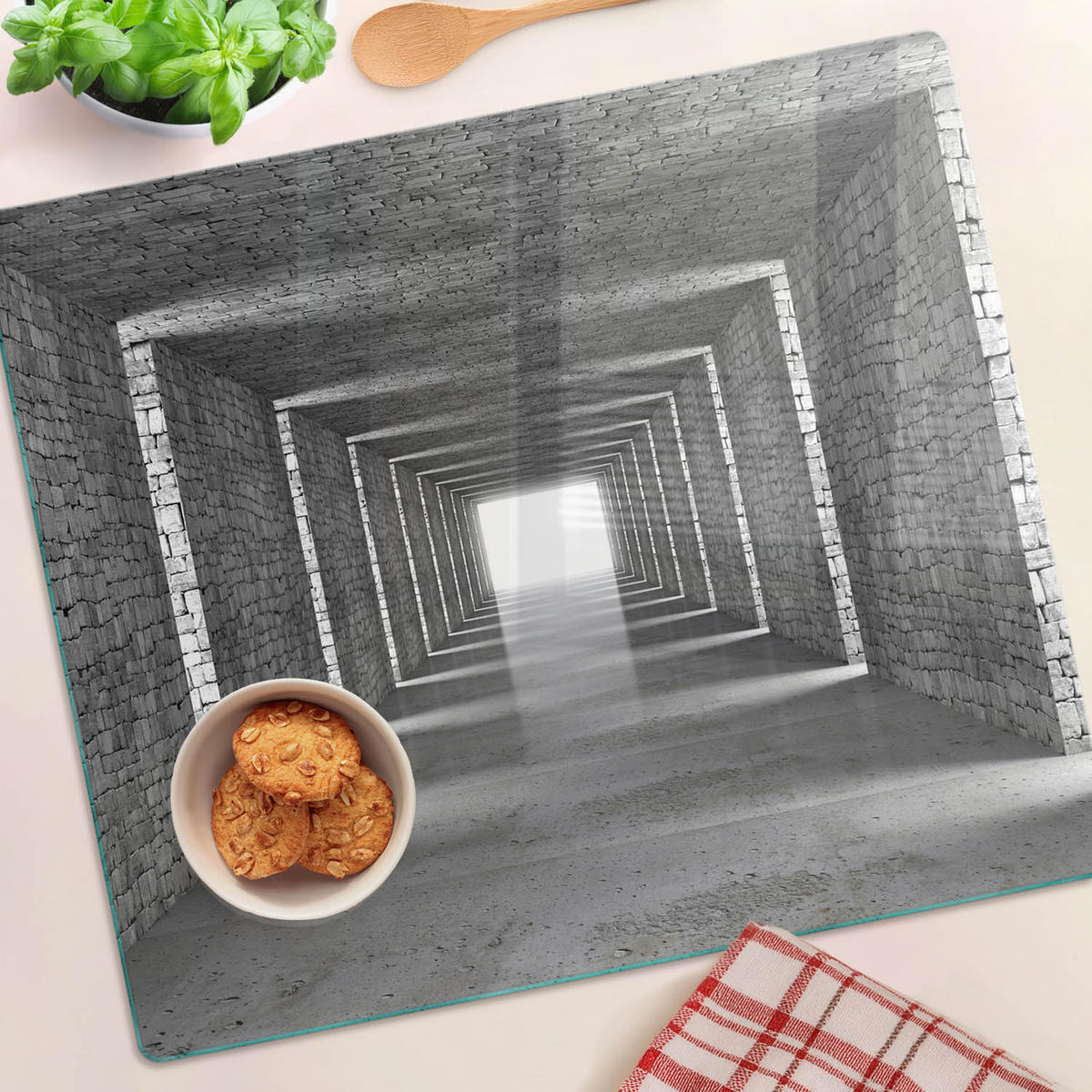 GLASPLATTE 60x52 cm Ziegel - Grau, Glas (60/0.4/52cm) - TULUP