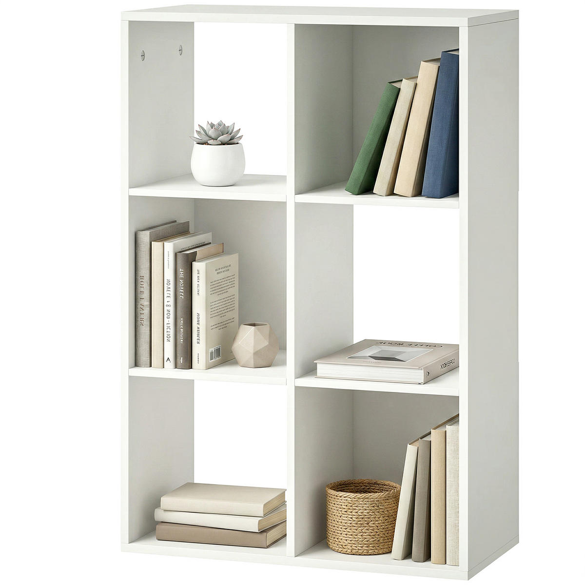 BÜCHERREGAL DE-09392 3 Ebenen mit Kippschutz Weiß - Weiß, Holzwerkstoff (29.5/91.5/61.5cm) - ComfortXL
