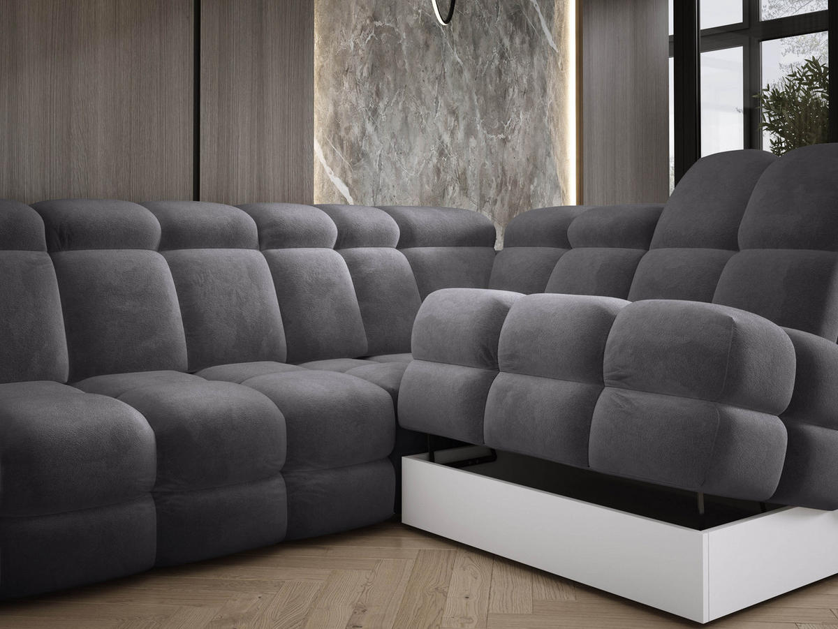 ECKSOFA TOLLO Salvador-stoff U-form 400x217x105 cm anthrazit - Anthrazit, Holz/Textil (217/400cm) - DomoHome