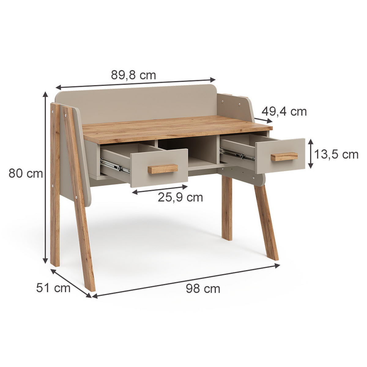 STŮL Malia Kašmír/Řemeselné - kašmírová/světle šedá, kompozitní dřevo (51/97/80cm) - VitaliSpa