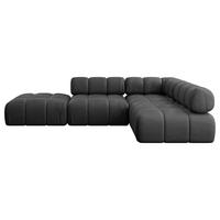 ECKSOFA modulares Sofa Favio-L1 - 285x190x70 cm Schwarz Velours - Schwarz, Holzwerkstoff/Textil (285/190cm) - ALTDECOR