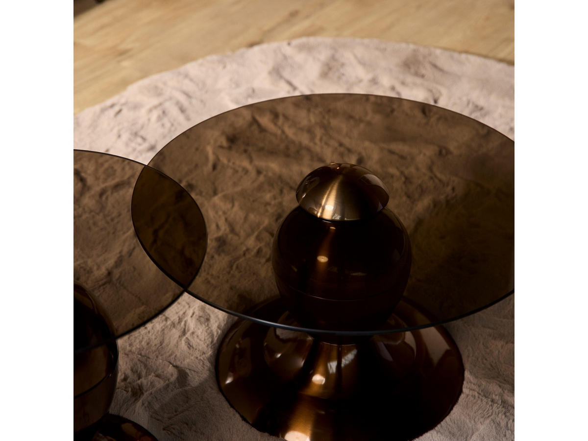 COUCHTISCH Juni Metall 70 cm / 70 cm + 50 cm / 50 cm Metallic Bronze - Bronzefarben, Metall (70/70/38cm)