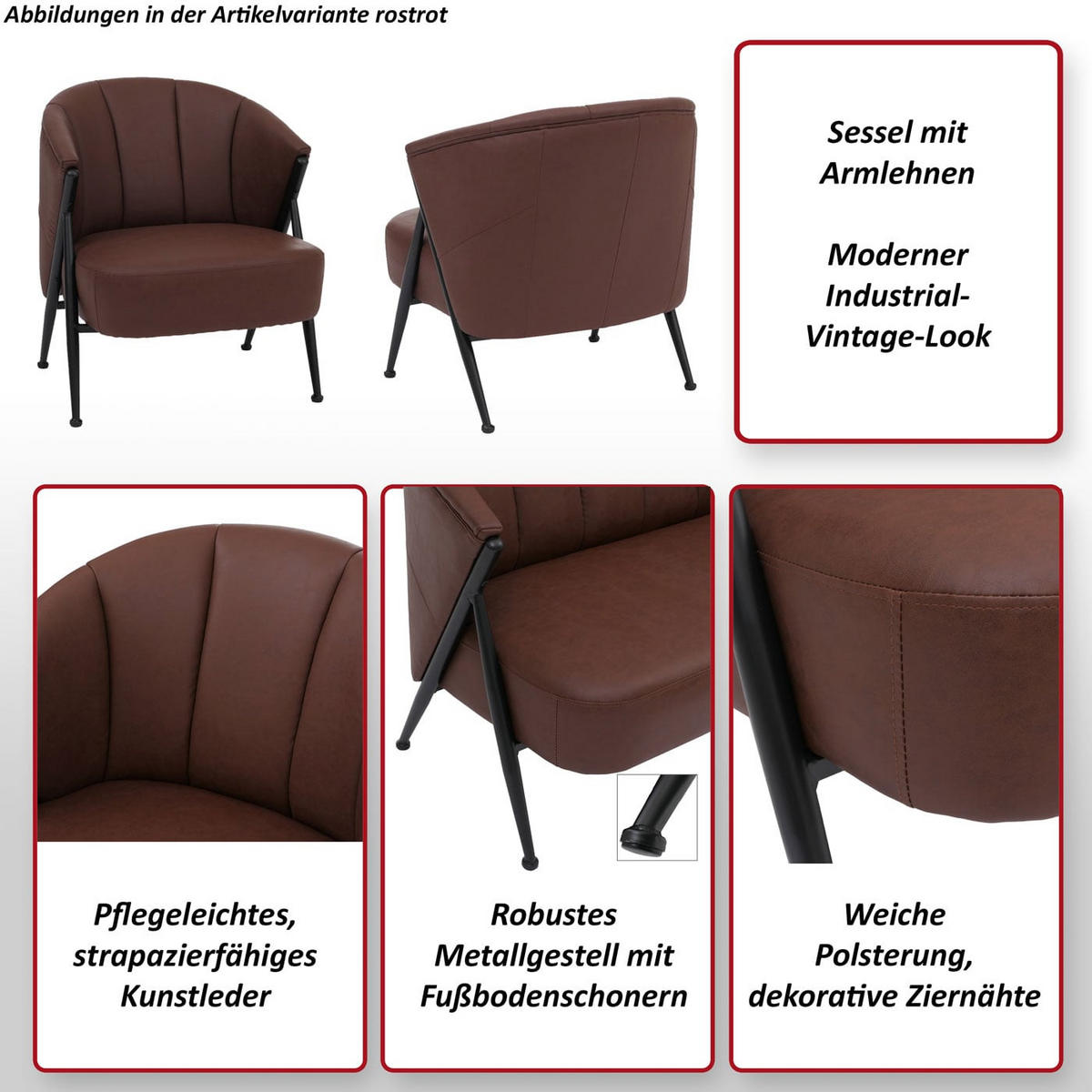 SESSEL Dunkelbraun - Dunkelbraun, Kunststoff (65/74/72cm) - MCW