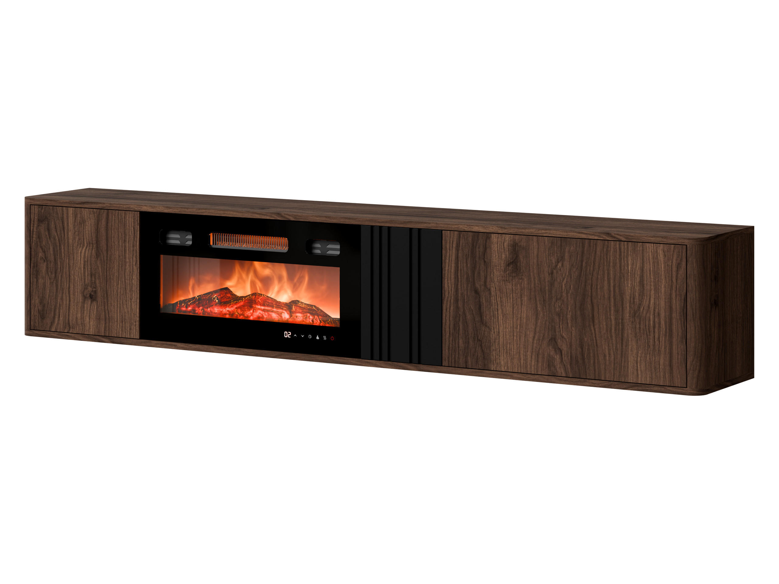 Mirjan24 Tv-Lowboard Nussbaum, Schwarz 190x36x31 cm