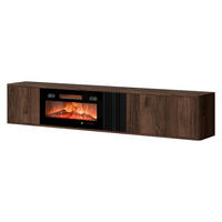 TV-LOWBOARD Philippe 190 mit Kamin - Nussbaumfarben/Schwarz, Holzwerkstoff (190/36/31cm) - MIRJAN24