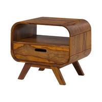 NACHTTISCH Sheesham 50x40x43 hellbraun lackiert MAILAND #142 - Braun, Holz (50/43/40cm) - Massivmoebel24