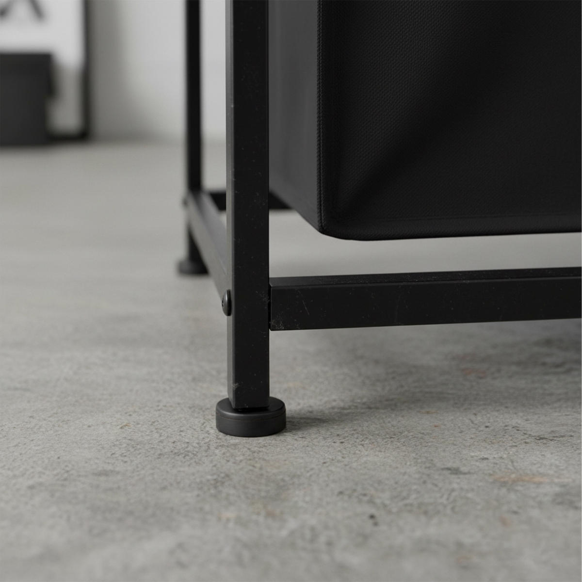 WÄSCHESAMMLER - Schwarz, Holzwerkstoff/Textil (109.5/73.5/33cm) - Relaxdays