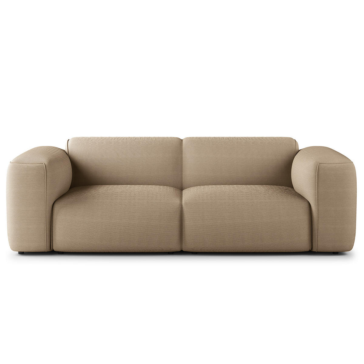 2-SITZER SOFA - Taupe/Schwarz, Textil (220/71/102cm) - home24