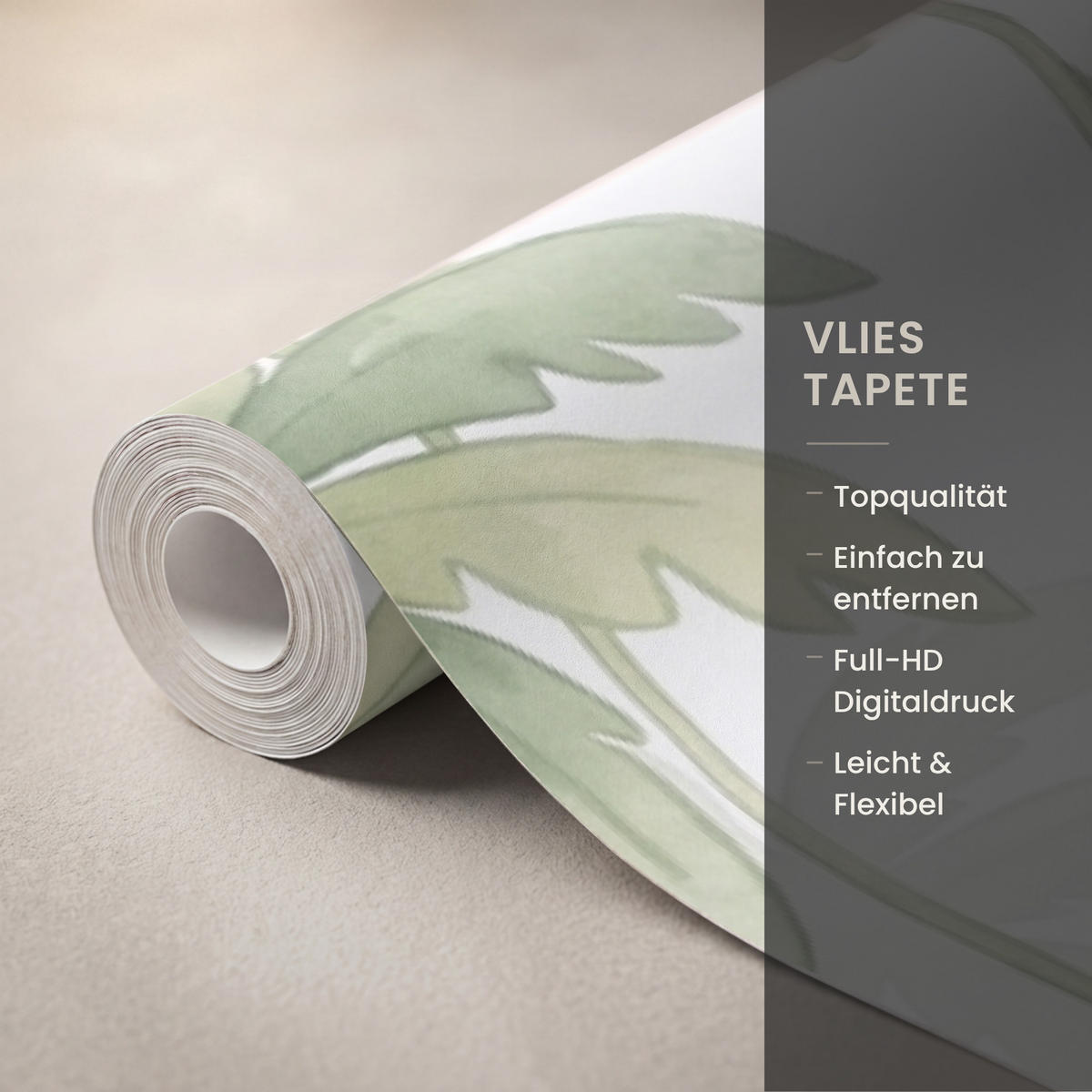 KINDERTAPETE - Tiere - Dschungel - Pastell - 100x200 cm - Weiß, Papier (100/200cm) - OnlyWow