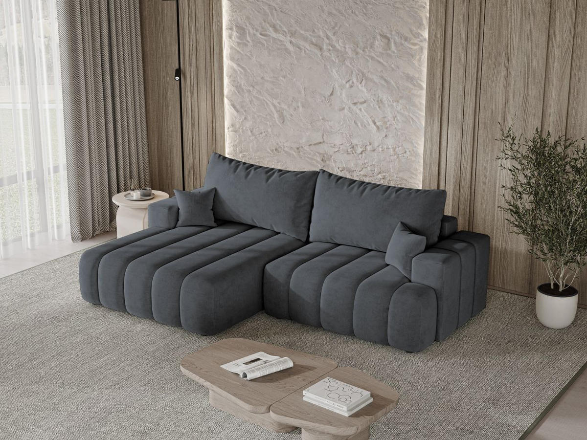 ECKSOFA Caleo Dunkelgrau Links - Dunkelgrau, Holz/Textil (270/170cm) - Graingold