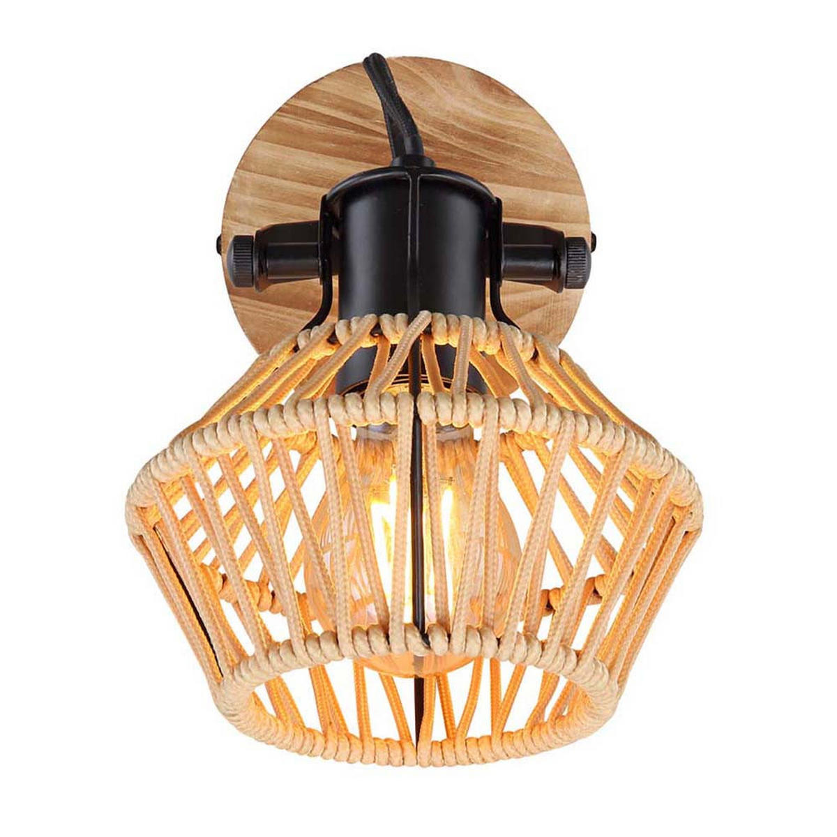 WANDLEUCHTE Metall Braun - Braun, Metall (16/22/25.3cm) - Globo Lighting