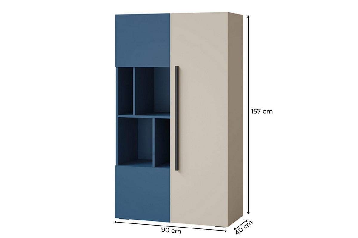 KINDERREGAL LIMA 05 90/157/40 cm in Kaschmir/Meeresblau - Kaschmir/Blau, Holzwerkstoff (90/157/40cm) - Deine Möbel 24