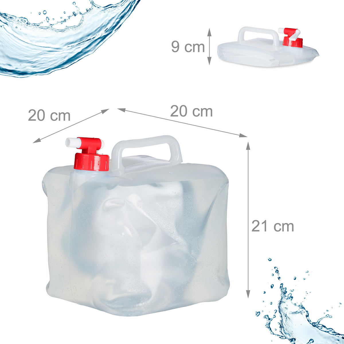 4XSKLADACIE kanistre - priehľadné, textil/plast (5L) - Relaxdays