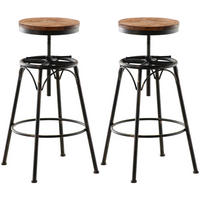 BARHOCKER 2er Set Bean bronze - Braun, Holz/Metall (42/90/42cm) - TPFLiving