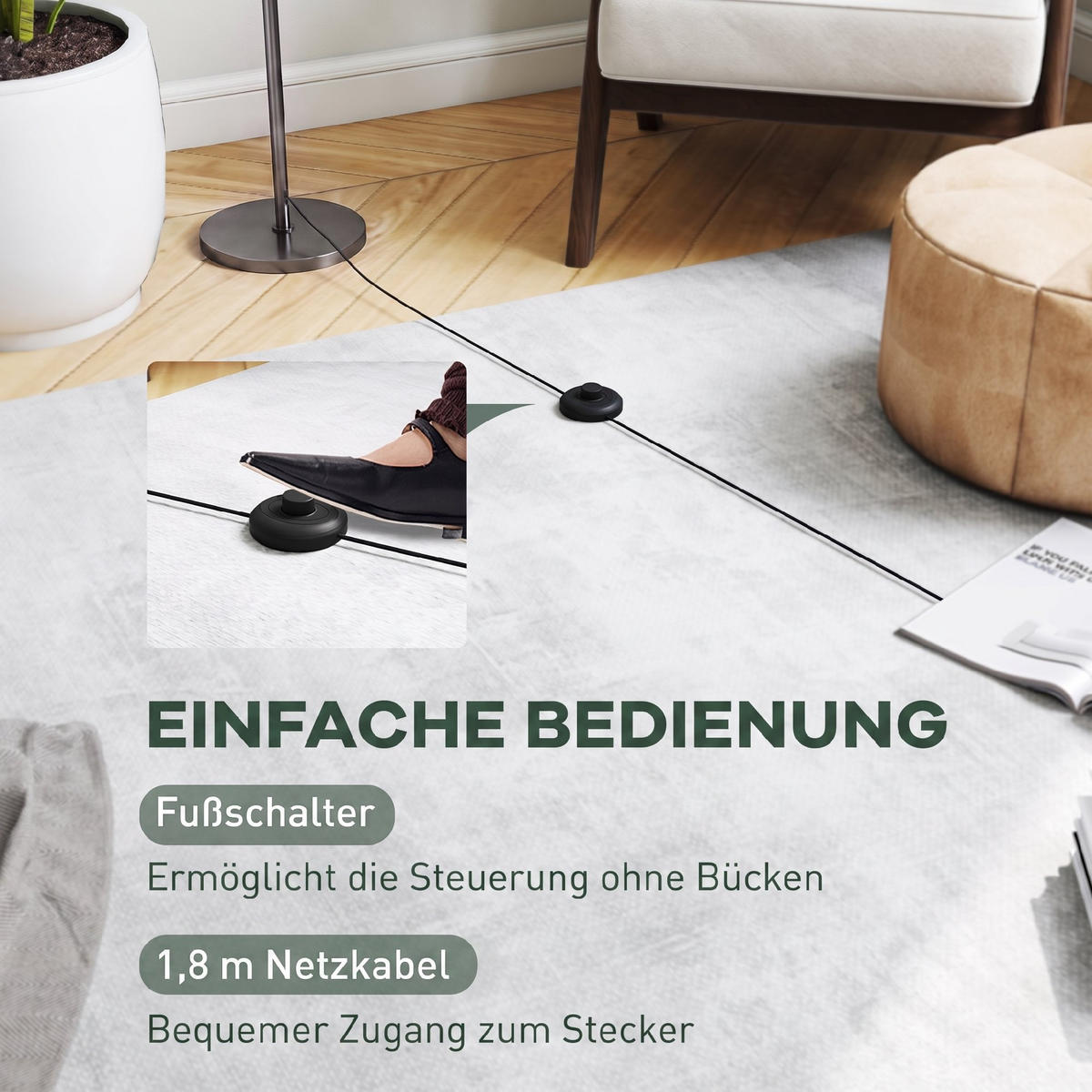 STEHLAMPE Metall Zement Grau - Grau, Metall (30/30/155cm) - HOMCOM