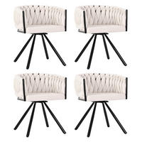 ESSZIMMERSTUHL drehbar Samt Beige 4er-Set - Beige, Metall (54/72/59.1cm) - Meubliv