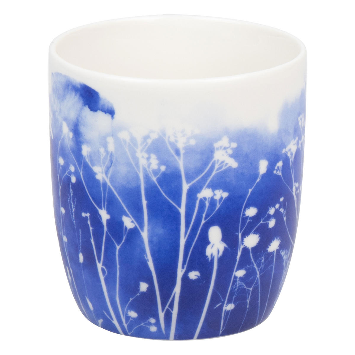 KAFFEEBECHER ohne Henkel Cyan Blue Wildflowers - Naturfarben, Keramik (0.2L) - Könitz