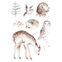WANDTATTOO Waldtiere 33 x 47.5 cm - Braun, Papier (33/47.5/47.5cm) - ESTAhome