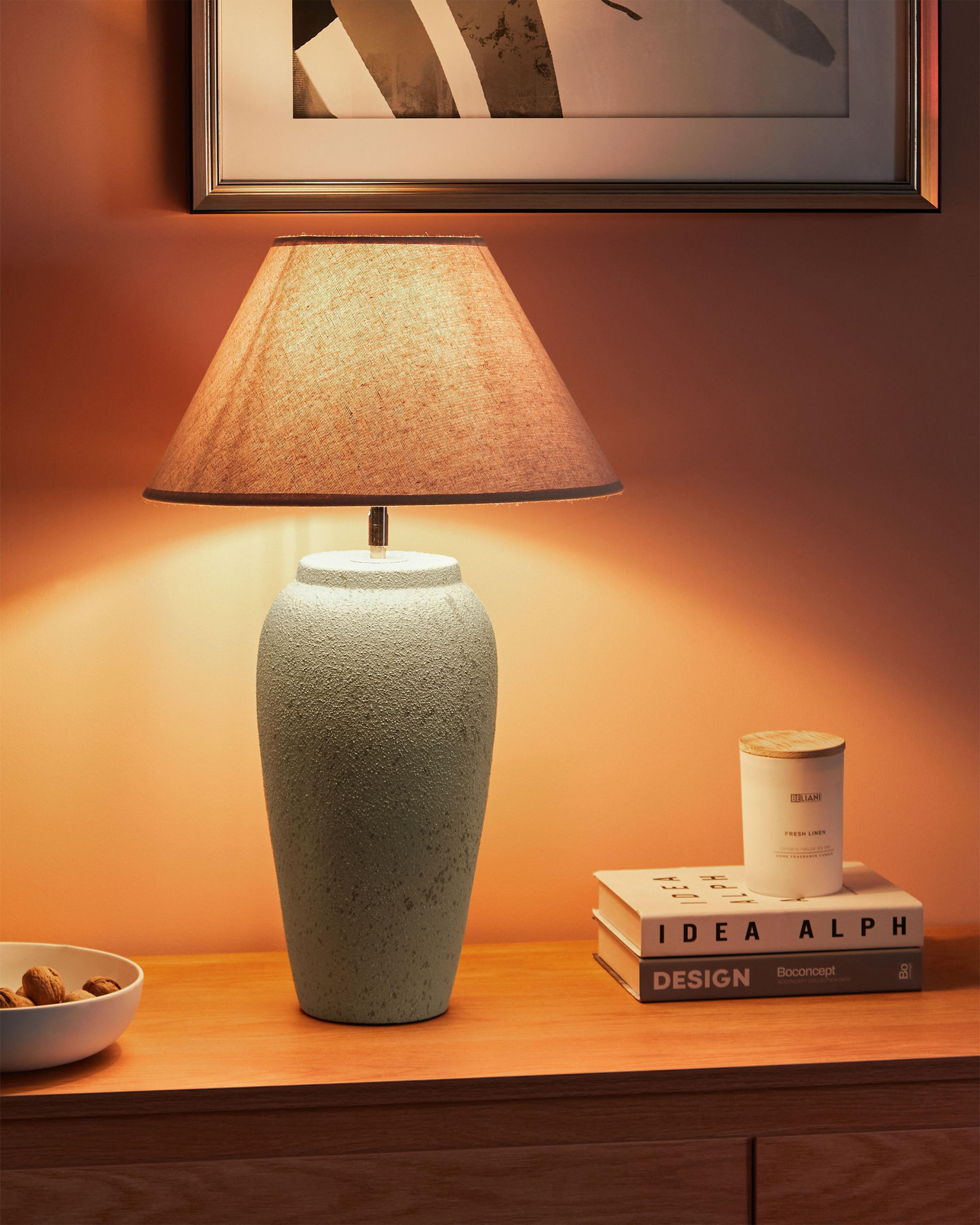 Thumbnail - Beliani Tischleuchte, Weiß, Keramik, 35x57x35 cm, Lampen & Leuchten, Innenbeleuchtung, Tischlampen, Tischlampen