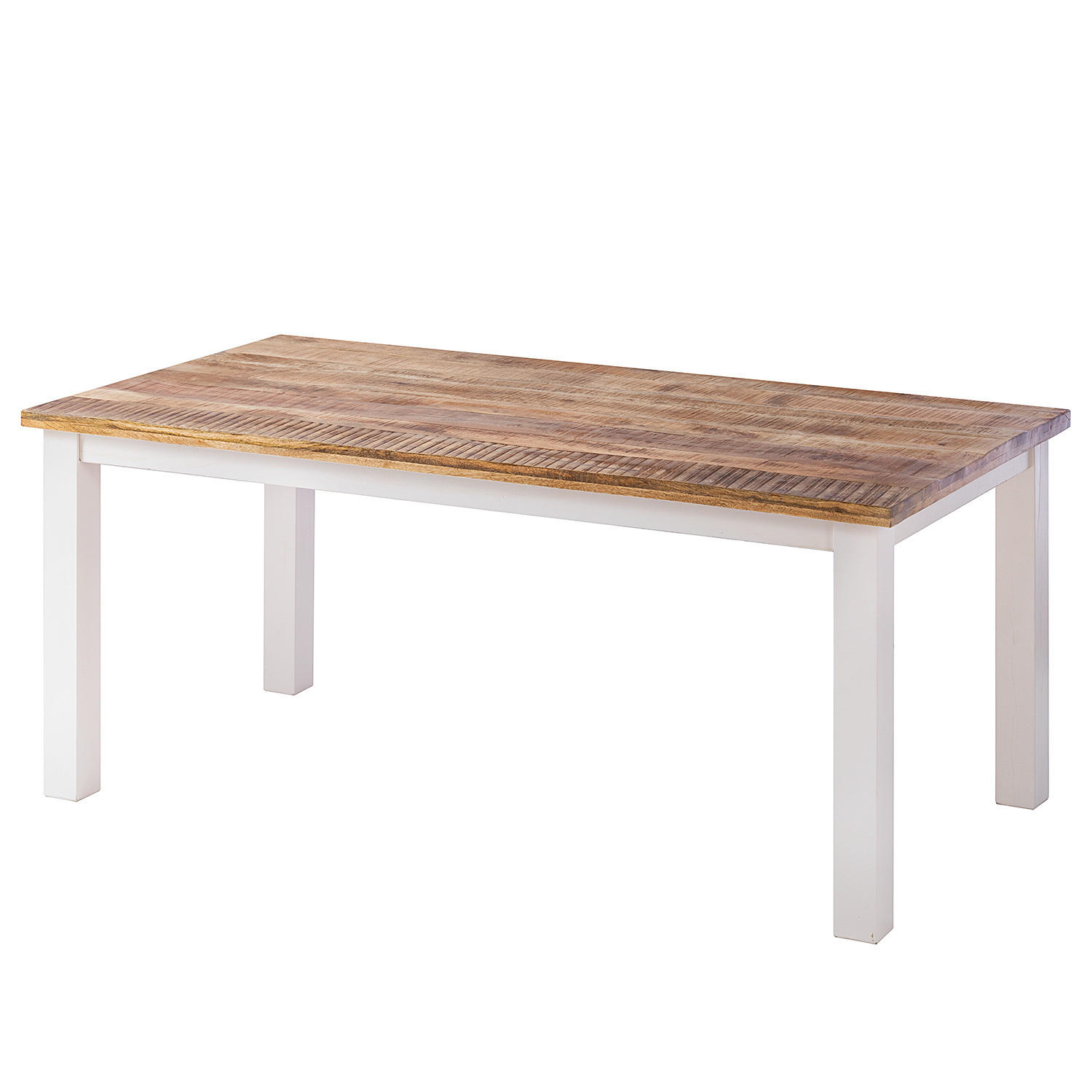 ESSTISCH - Mango massiv - Braun/Weiß, Holz (90/180/76cm) - home24