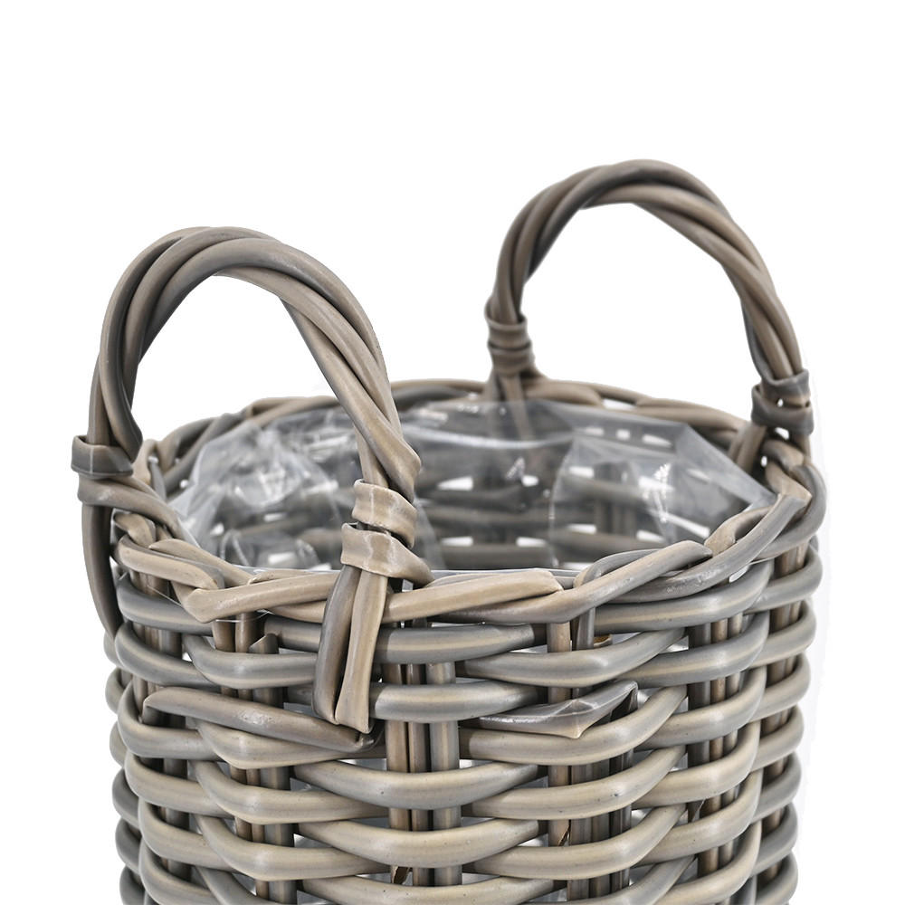 PFLANZKORB 35 cm, Rattan, Grau - Grau, Kunststoff (35cm) - dasmöbelwerk