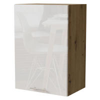 KÜCHENHÄNGESCHRANK Essen W2/50 Weiß Hochglanz / Eiche Artisan Matt 50 / 32,5 / 72cm - Weiß Hochglanz/Eiche Artisan, Holz/Holzwerkstoff (50/72/32.5cm) - Feldmann-Wohnen