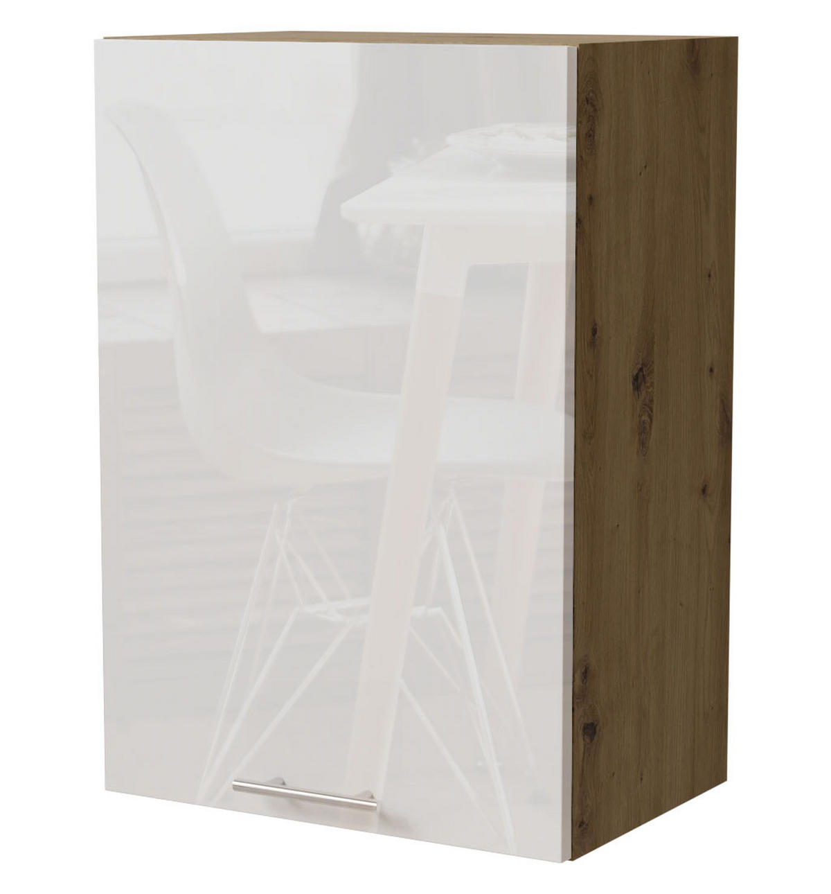 KÜCHENHÄNGESCHRANK Essen W2/50 Weiß Hochglanz / Eiche Artisan Matt 50 / 32,5 / 72cm - Weiß Hochglanz/Eiche Artisan, Holz/Holzwerkstoff (50/72/32.5cm) - Feldmann-Wohnen