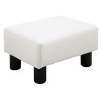 FUSSHOCKER, Beinstütze, Sitzhocker, Weiß - Weiß, Leder (30/24/40cm) - HOMCOM