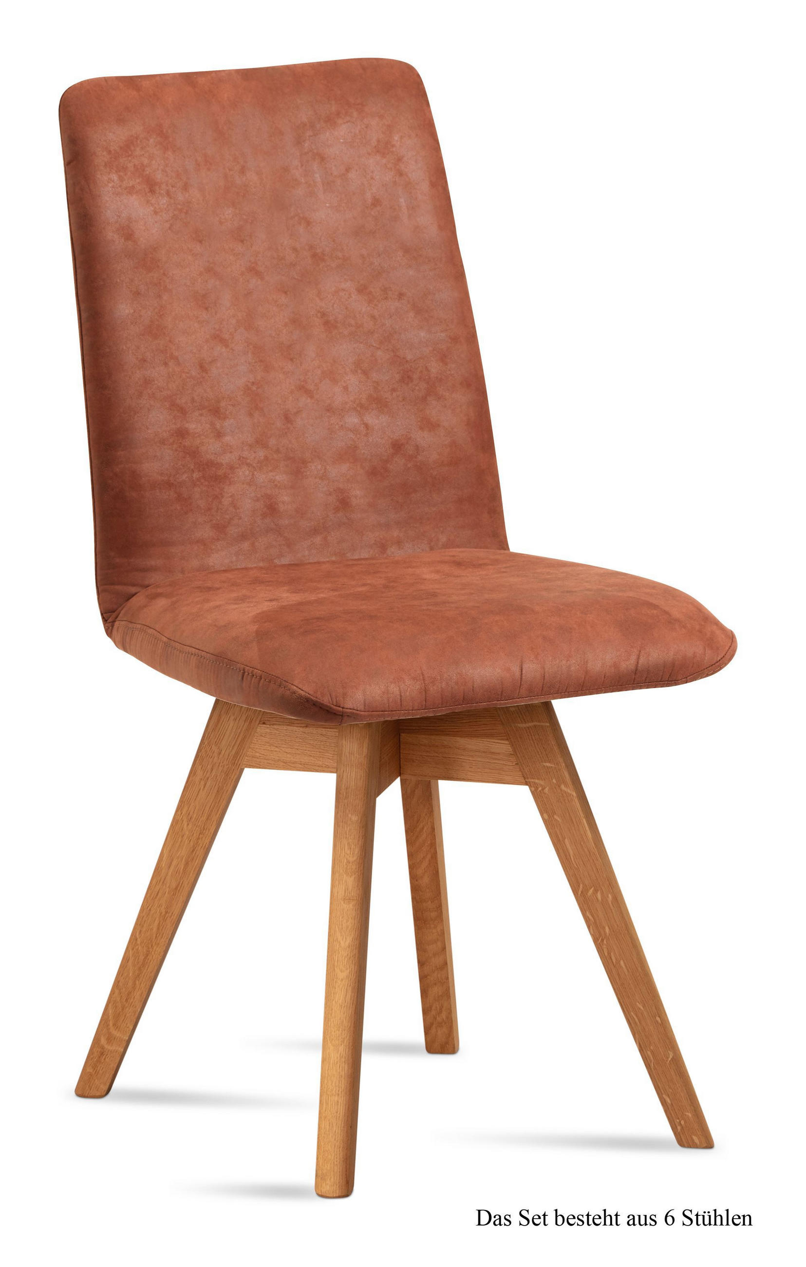 ESSZIMMERSTUHL drehbar (6er-Set) Donni 47x92x60 Eiche geölt/Cognac - Cognac/Eichefarben, Kunststoff (60/92/47cm) - 58aufmkessel