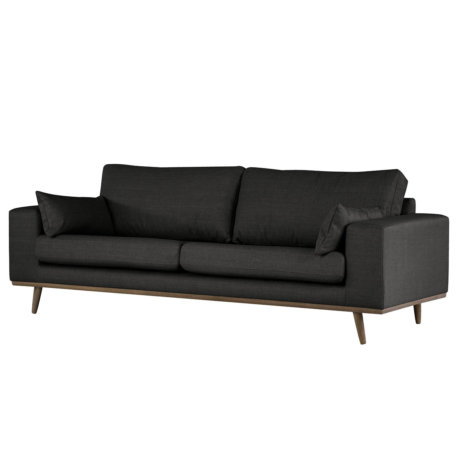 2-SITZER SOFA - Eichefarben/Schwarz, Eichenholz/Textil (197/81/88cm) - home24
