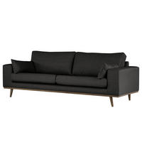 2-SITZER SOFA - Eichefarben/Schwarz, Eichenholz/Textil (197/81/88cm) - home24