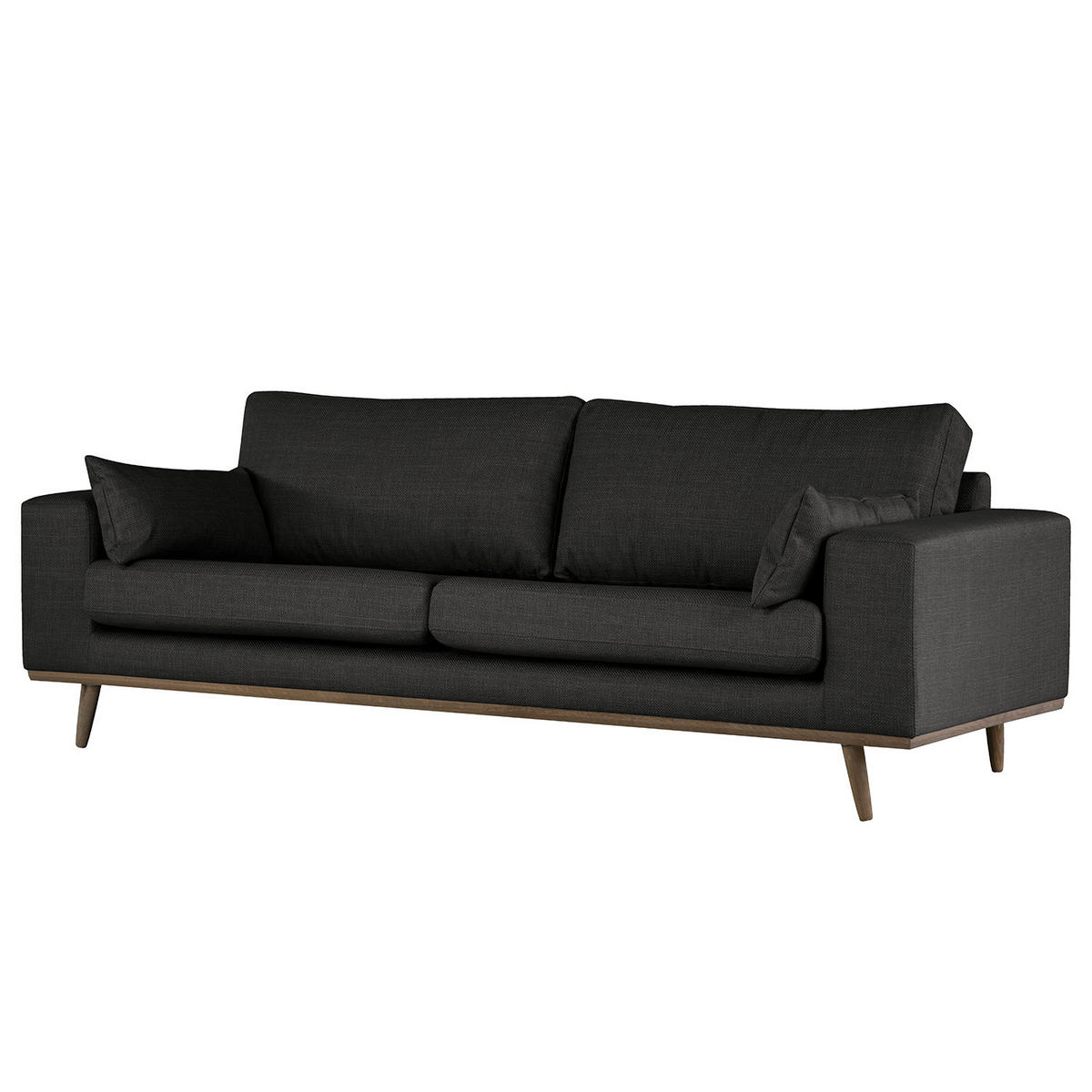 2-SITZER SOFA - Eichefarben/Schwarz, Eichenholz/Textil (197/81/88cm) - home24
