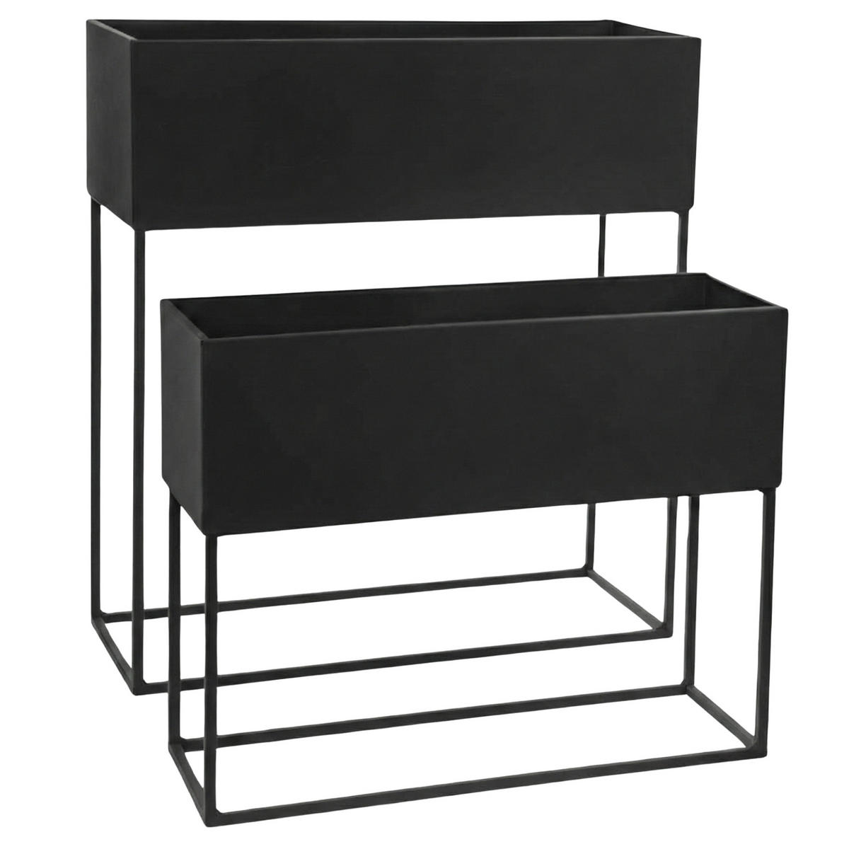 BLUMENSTÄNDER Tino Metall 2er-Set - Schwarz, Metall (46/17.5/51cm)