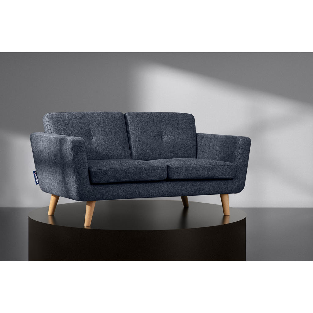 Thumbnail - Konsimo® 2-Sitzer-Sofa, Dunkelblau, Textil, 88x80x153 cm, Wohnzimmer, Sofas & Couches, Sofas