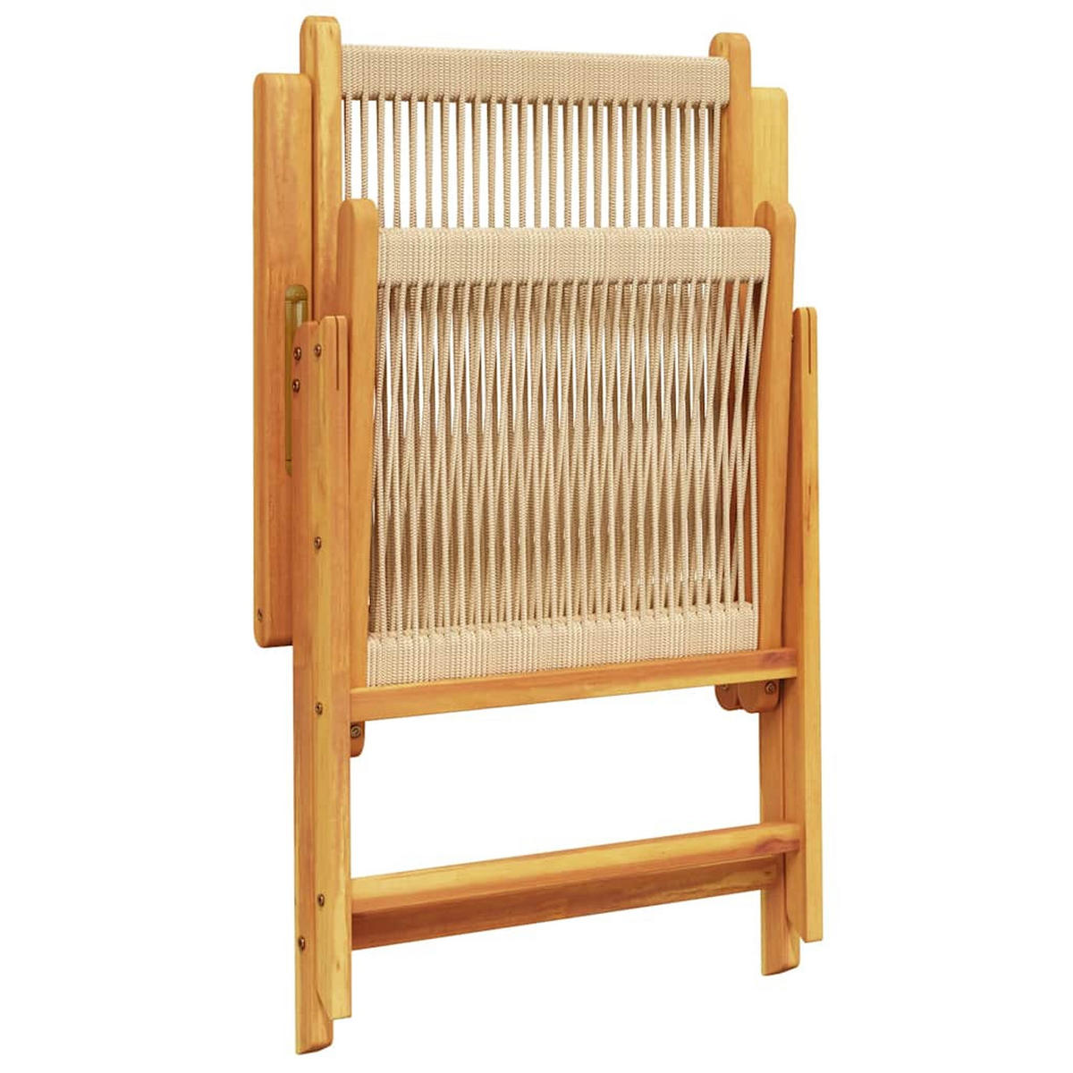 GARTENSTUHL Verstellbar 4er Set Beige Massivholz Akazie - Beige, Holz (57/109/70cm) - vidaXL
