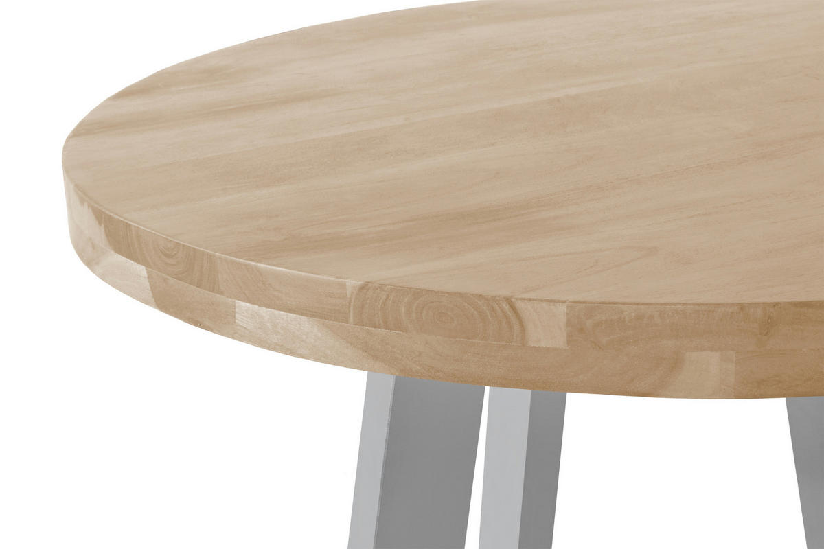 ESSTISCH SOPHIA - Beige/Silberfarben, Holz/Metall (100/100/78cm) - SAM