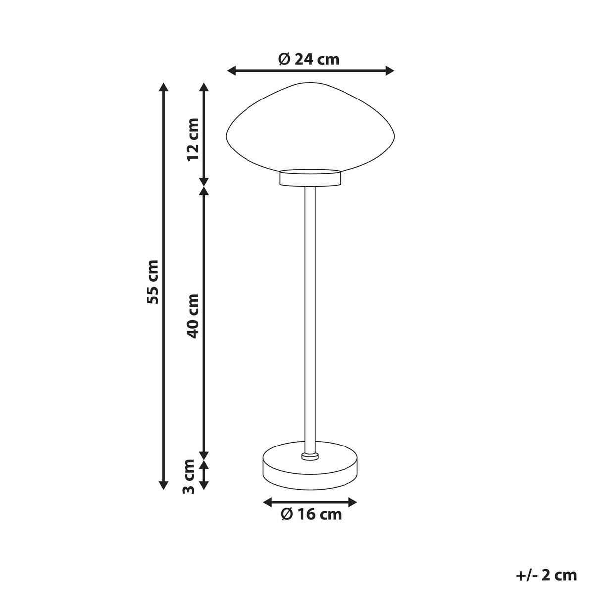 TISCHLAMPE Metall Gold Sibun - Goldfarben/Weiß, Metall (24/24/55cm) - Beliani