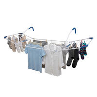 WÄSCHESTÄNDER Weiß Blau 15 m - Weiß, Kunststoff/Metall (175/29/55cm) - Relaxdays