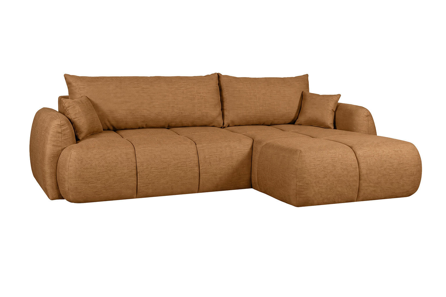 ECKSOFA Mit Schlaffunktion Und Bettkasten, Strukturstoff Verita, Kupfer, Rechts, COCO - Kupferfarben, Holz (275/180cm) - Kaiser Möbel