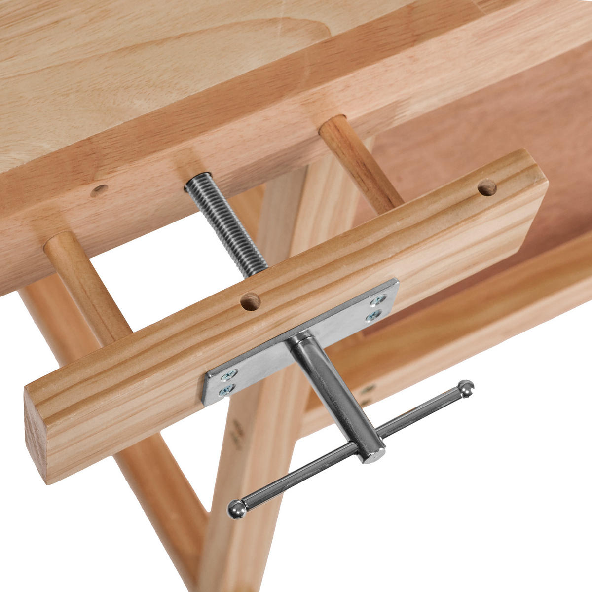 HOLZWERKBANK ,117 x 47,5 x 83 cm,braun - Braun, Holz (47.5/83/117cm) - tectake