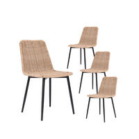 GARTENSTUHL Noah Natürlich 45 cm x 84 cm 4er-Set - Naturfarben, Kunststoff (45/84/56cm) - Klast Home