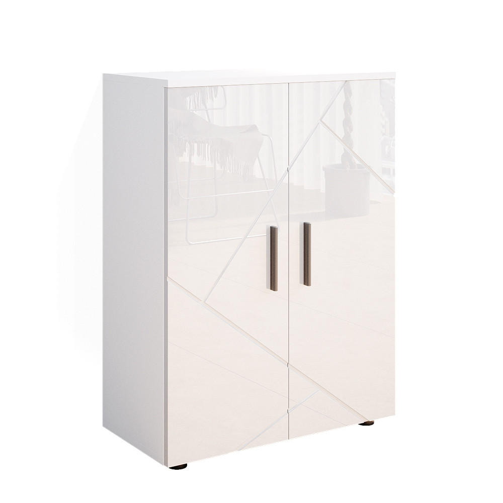 MIDISCHRANK Irma Weiß Hochglanz 60 x 81 cm - Weiß Hochglanz, Holzwerkstoff (60/81/30cm) - Vicco