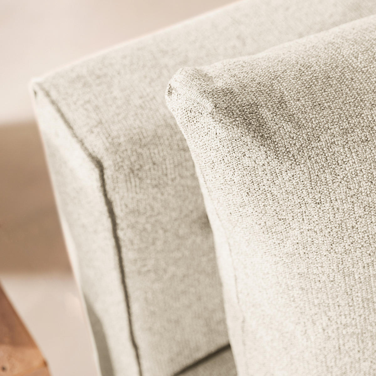 SCHLAFSOFA - Webstoff - Beige/Braun, Holz/Textil (200/86/102cm) - home24