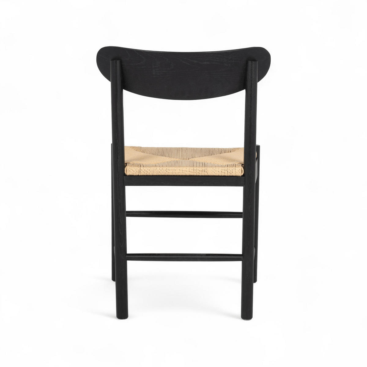 STUHL-SET 2 Stück in Rattan / Eiche Schwarz - Schwarz, Holz/Papier (51/78/41cm) - Furnhouse