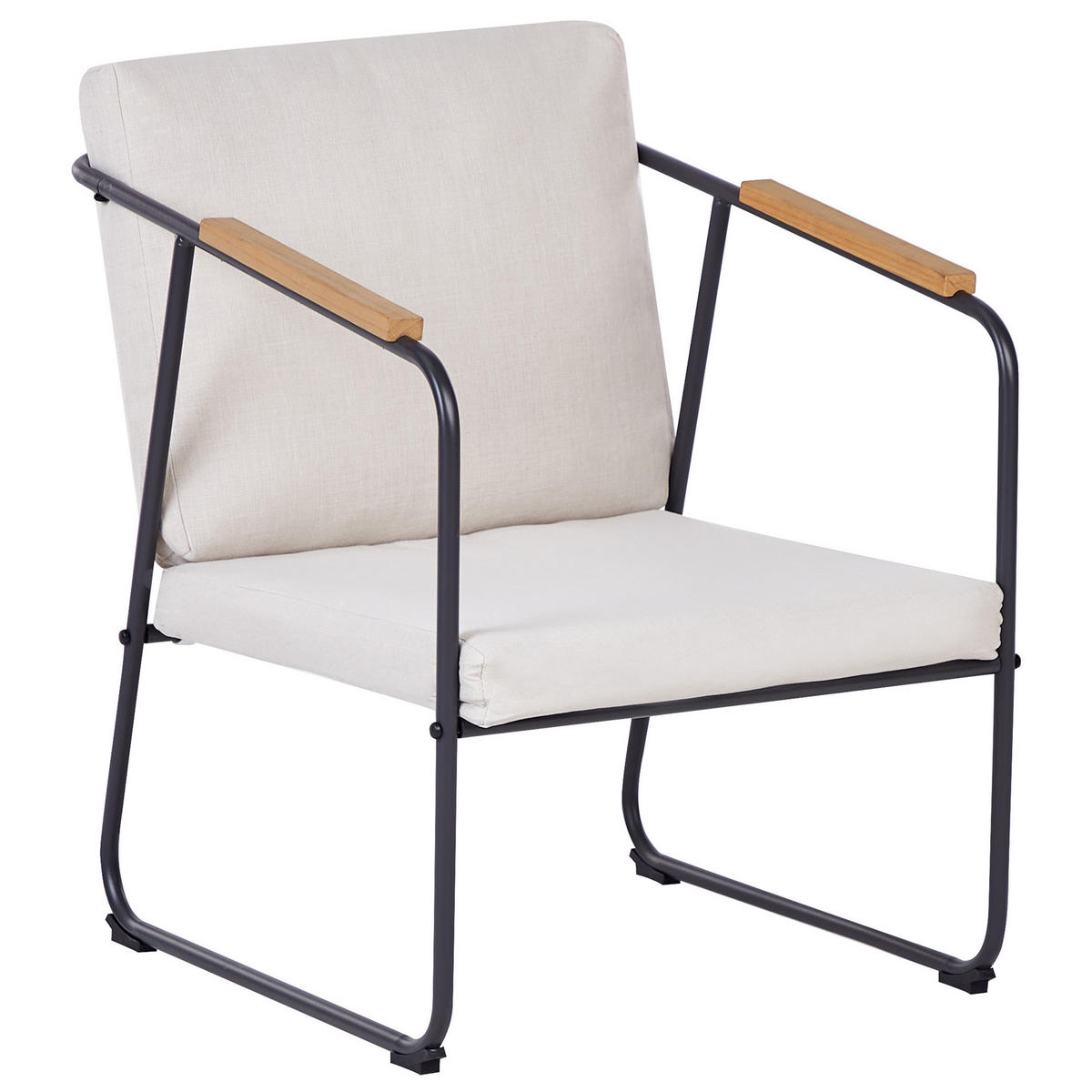 LOUNGE-SET 4-sitzer Stahl Helles Beige Vezzana - Hellbraun/Beige, Metall - Beliani