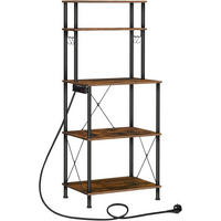 MIKROWELLENSTÄNDER Braun mit Steckdosenleiste - Braun, Holzwerkstoff (60/154/40cm) - Hoobro