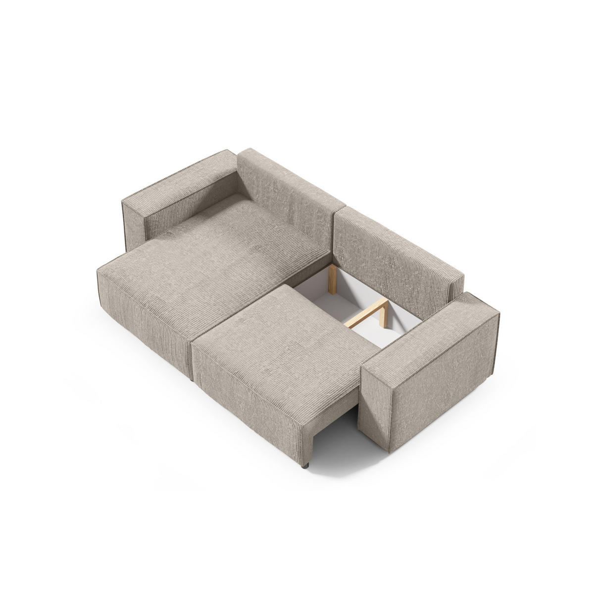 ECKSOFA Schlaffunktion Sekwana mini Beige - Beige, Textil (148/257cm) - Fedve