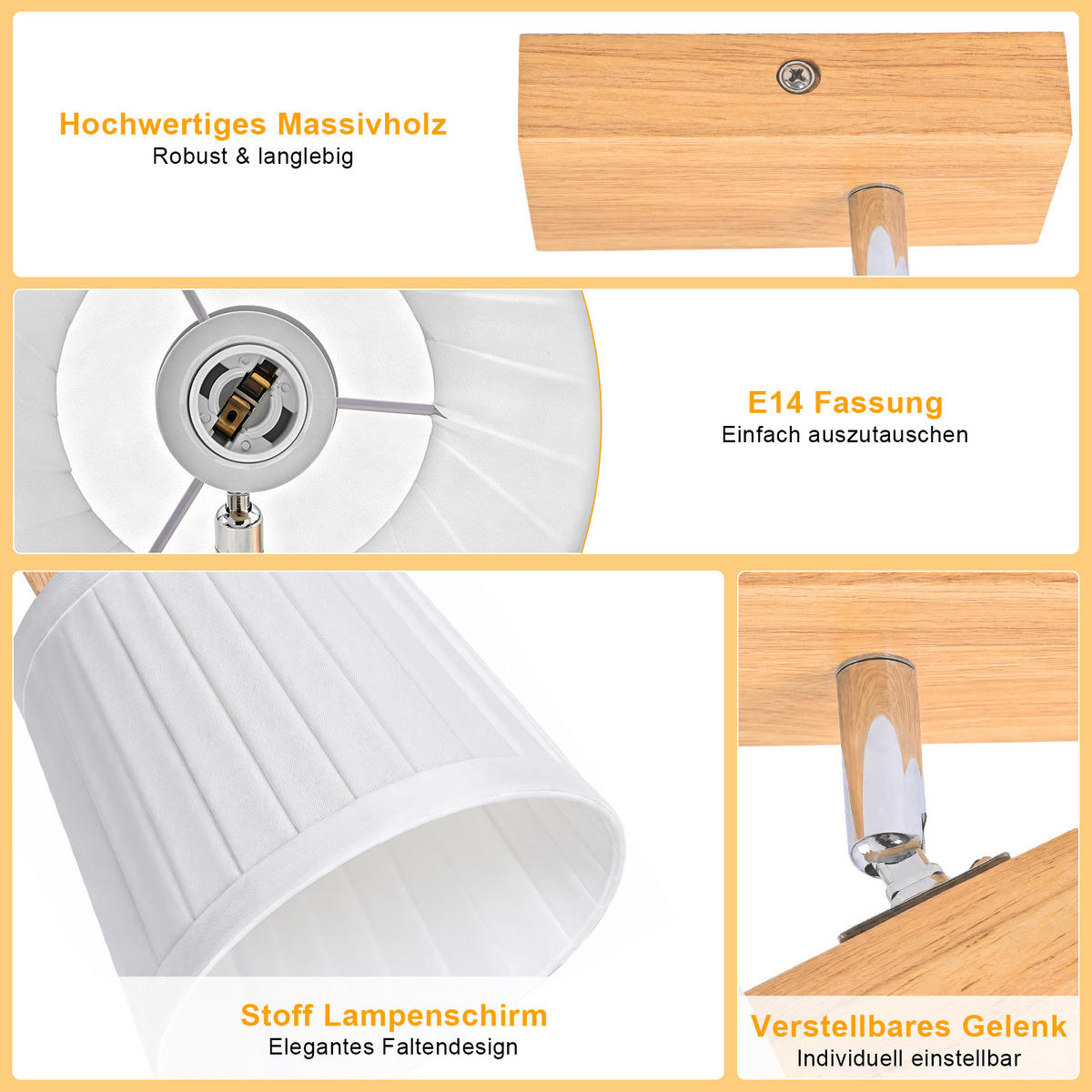 DECKENSTRAHLER Feuerfänger II 20x13x16cm - Braun, Holz (20/13/16cm) - Nettlife