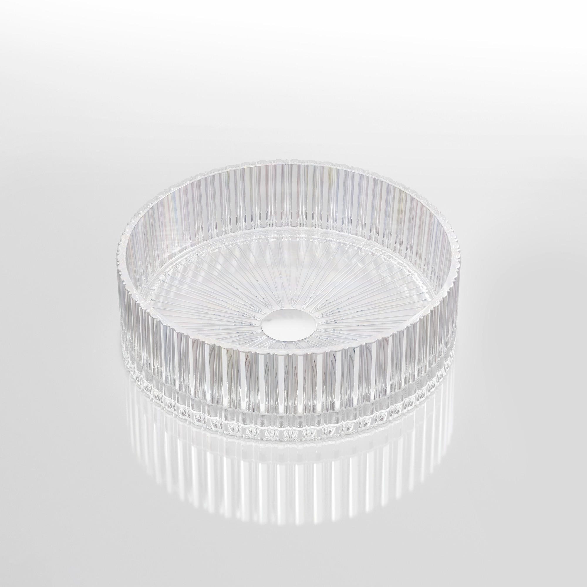 WASCHBECKEN Klarglasspüle Regenbogen Ø40 / 12 cm - Roségold, Glas (40/12/40cm) - EMKE